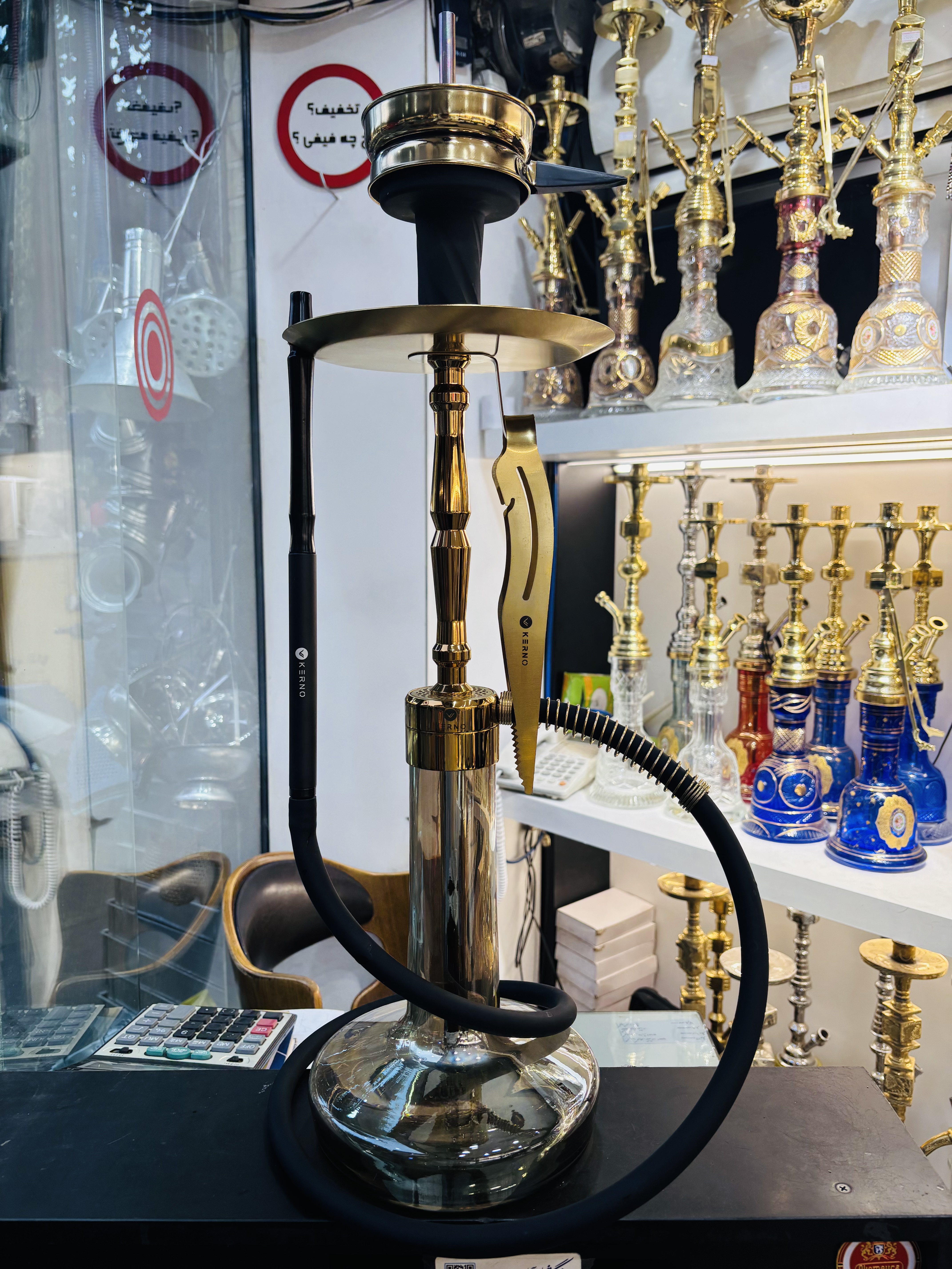 کرنو سایز لارج مدل بوگاتی رنگ طلایی شیشه دودی پک کامل(اورجینال)